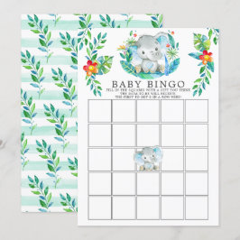 Jungle Elephant BINGO Baby Showspiel Einladung
