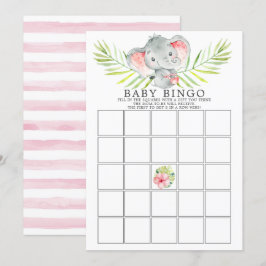 Jungle Elephant BINGO Baby Showspiel Einladung