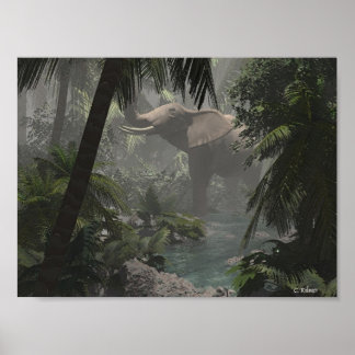 Jungle Elephant Poster