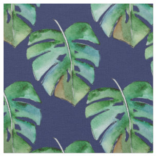 Jungle Ferns on Blue Stoff