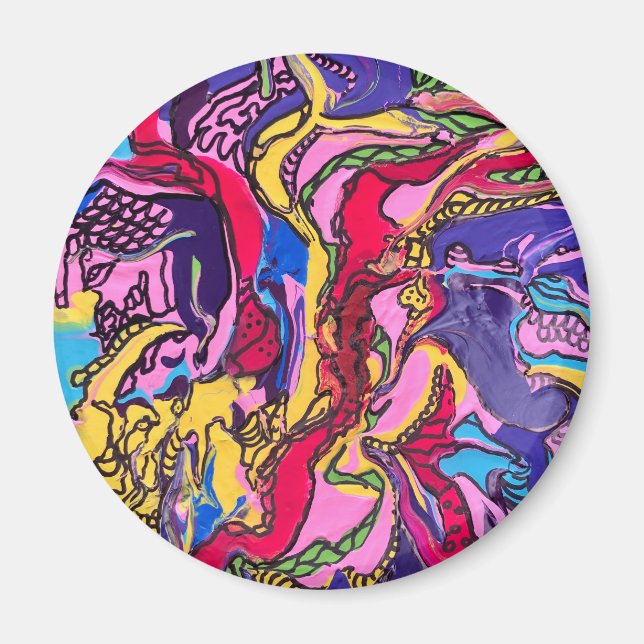 "Jungle Fever" Designrunden Magnete Magnet (Vorne)