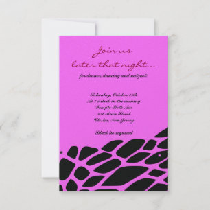 JUNGLE FEVT Bat Bar Mitzvah Party Karte Rosa