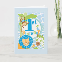 Jungle First Birthday Card Karte