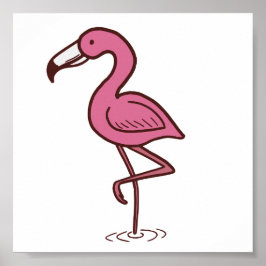 Jungle Flamingo Tiny Print Poster