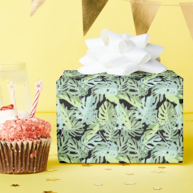 Jungle Floral Pattern Geschenkpapier (Geburtstagsparty)