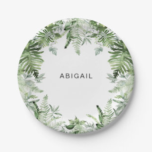 Jungle Folaige Personalisiert Babydusche Pappteller