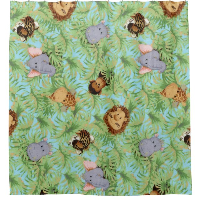 Jungle Friends Duschvorhang (Vorderseite)