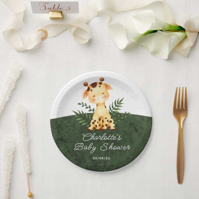 Jungle Giraffe Baby Shower 7" Plättchen Pappteller (Hochzeit)