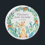 Jungle Giraffe Baby Shower 7" Plättchen Pappteller<br><div class="desc">Jungle Giraffe für eine neutrale,  Mädchen oder Jungen Babydusche. Ändern Sie unsere Hintergrundfarbe,  indem Sie auf Anpassen klicken und unsere Farbauswahl verwenden. Matching Artikel in unserem Shop erhältlich.</div>