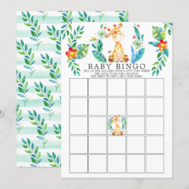 Jungle Giraffe BINGO Babydusche Spiel Einladung