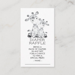 Jungle Giraffe Duwer Diaper Raffle Ticket Begleitkarte
