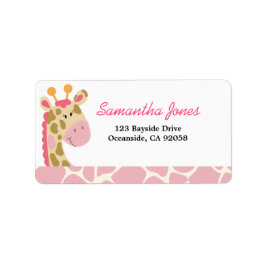 JUNGLE GIRAFFE IMPRIMER (ROSE) ÉTIQUETTE DE LA POS