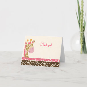 Jungle Giraffe (Pink) Faltschachtel Danke, dass Si Dankeskarte