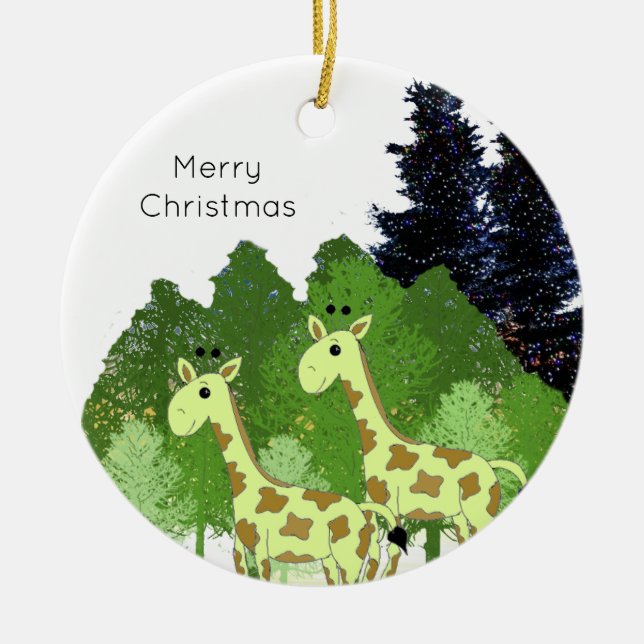Jungle Giraffes Keramik Ornament (Vorne)