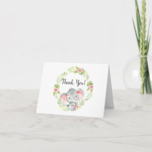 Jungle Girl Elephant Babydusche Vielen Dank Dankeskarte