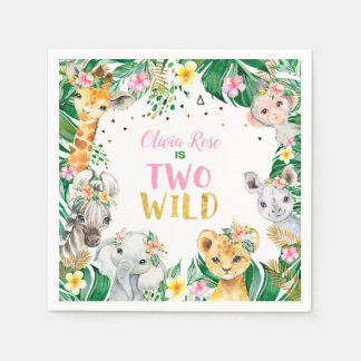Jungle Girl Safari Tiere Zoo Napkins Serviette