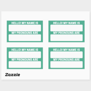 Jungle Green Nom & Pronoun Étiquettes