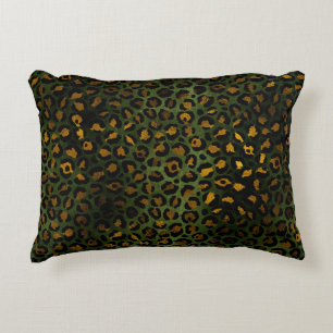 Jungle Green Yellow Cheetah Leopard Muster Dekokissen