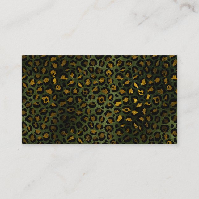 Jungle Green Yellow Cheetah Leopard Muster Visitenkarte (Vorderseite)