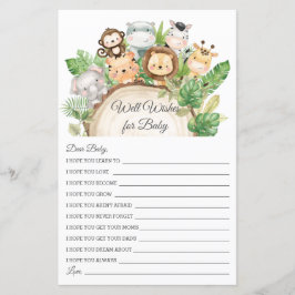 Jungle Greenerity Well will Baby Shower Card