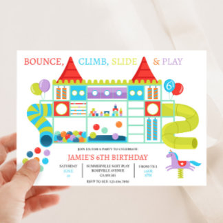 Jungle Gym Indoor Geburtstagsparty Einladung