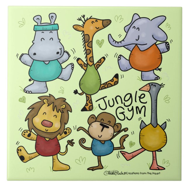 Jungle Gym trainieren Tiere Fliese (Vorderseite)