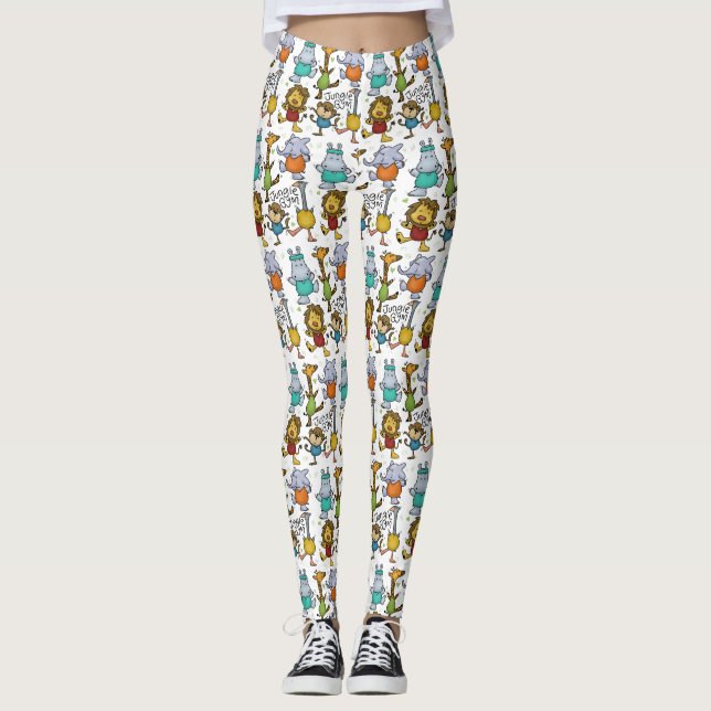 Jungle Gym trainieren Tiere Leggings (Vorderseite)