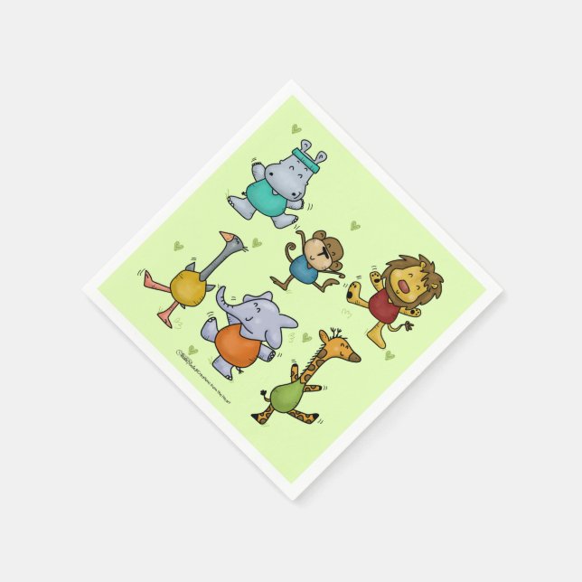Jungle Gym trainieren Tiere Serviette (Ecke)