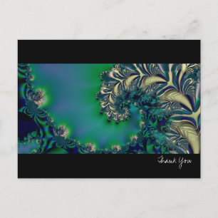 Jungle II - Fraktal Art ・ Blau & Aquamarin Postkarte