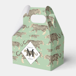 Jungle Jaguar Tiermuster Erstmaliges Monogramm Geschenkschachtel