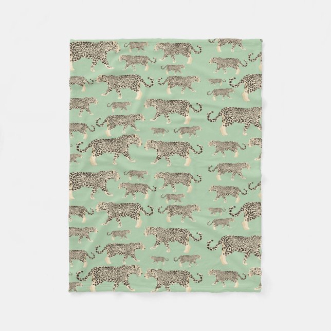 Jungle Jaguar Tiermuster Fleecedecke (Vorderseite)