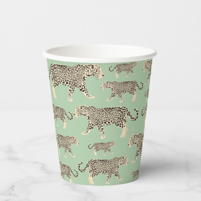 Jungle Jaguar Tiermuster Pappbecher (Vorderseite)