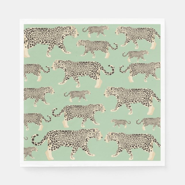 Jungle Jaguar Tiermuster Serviette (Vorderseite)