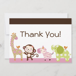 Jungle Jill / Cute Animaux Cartes de remerciements