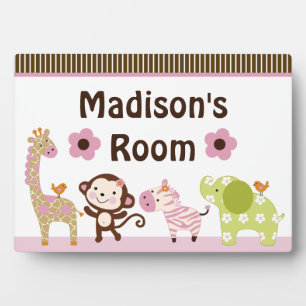 Jungle Jill Girl Animals Plaque Fotoplatte