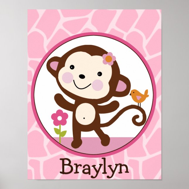 Jungle Jill/Girl Monkey Personalisiert Art Poster (Vorne)