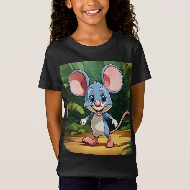 Jungle Journey - Cartoon Mouse Baby Fine Jersey T- T-Shirt (Vorderseite)