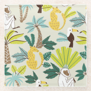 Jungle Joy: Cartoon Animal Fun Glasuntersetzer