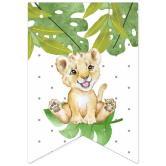 Jungle Joyeux Anniversaire Joyeux Enfants Drapeaux