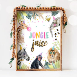 Jungle Juice Safari Tiere Geburtstagsdrink Poster