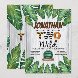 Jungle Junge 2. Geburtstag Party Einladung.Safari Einladung