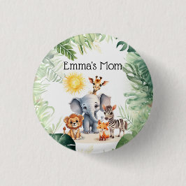 Jungle Kids Party Kindertiere Spaß Geburtstag Tag Button