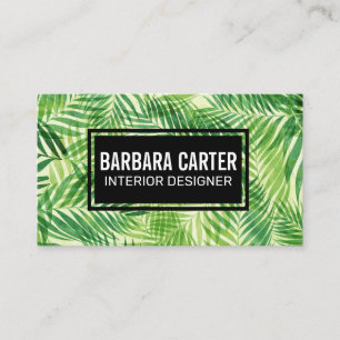 Jungle Leaf Muster Business Card Visitenkarte