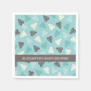 Jungle Leaf Muster Safari Baby Dusche Serviette