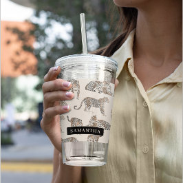 Jungle Leopard Wildtier Muster Acryltrinkbecher