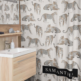 Jungle Leopard Wildtier Muster Duschvorhang