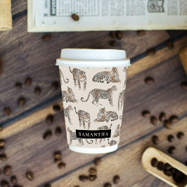 Jungle Leopard Wildtier Muster Pappbecher