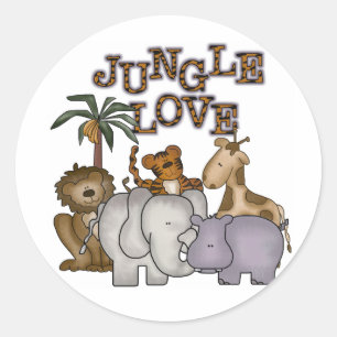 Jungle-Liebe Runder Aufkleber