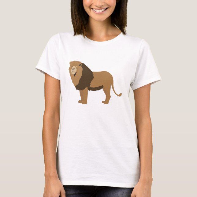 Jungle Lion Animal Illustration T-Shirt (Vorderseite)