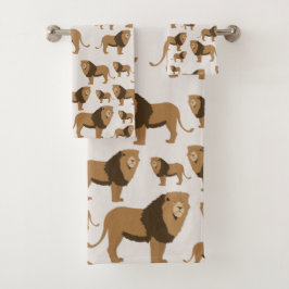 Jungle Lion Animal Pattern Badhandtuch Set